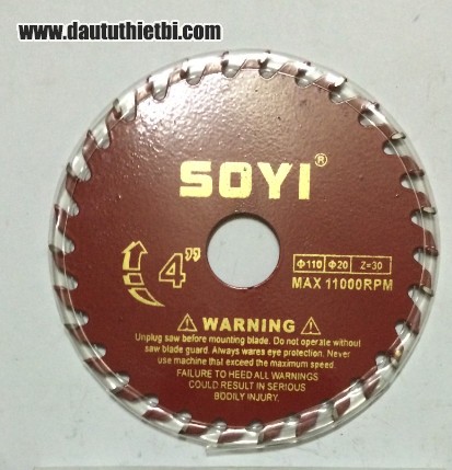 Đĩa dao cắt gỗ SOYI kích thước 110 x 20 mm (30 răng)