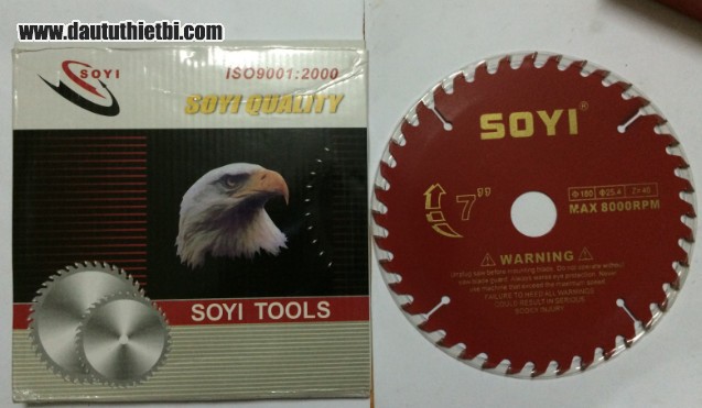 Đĩa dao cắt gỗ SOYI kích thước 180 x 25.4 mm (40 răng)