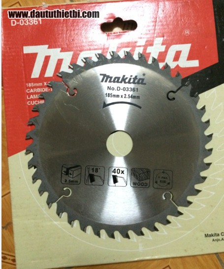 Đĩa dao cắt gỗ Makita kích thước 185 x 25.4 mã D-03361