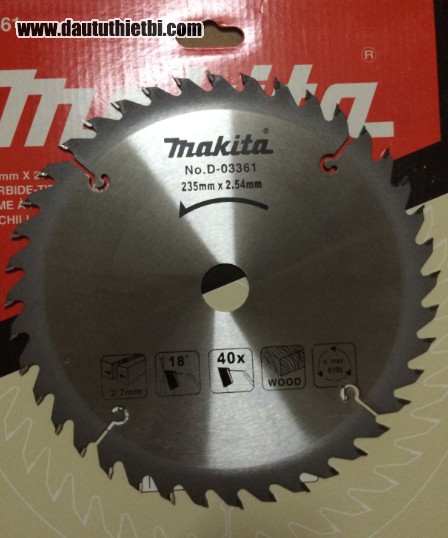 Đĩa dao cắt gỗ Makita kích thước 235 x 25.4 mm mã D-03362