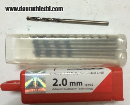 Mũi khoan thép không gỉ inox ARBALEST đường kính 2 mmm