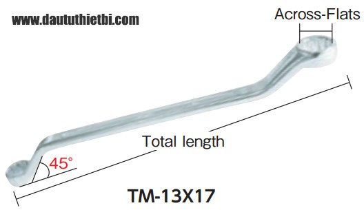 Cờ lê hai đầu tròng kiểu nghiêng 45 độ cỡ 2 đầu khác nhau 11 x 13 mm hãng TOP - Nhật Bản
